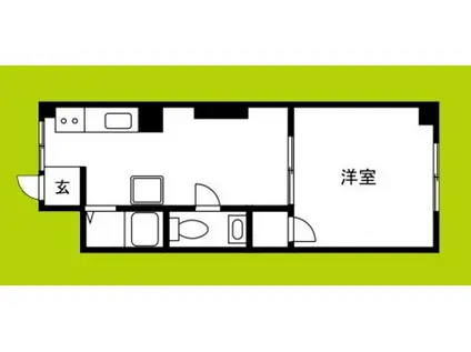 コーポサーティン(1DK/4階)の間取り写真