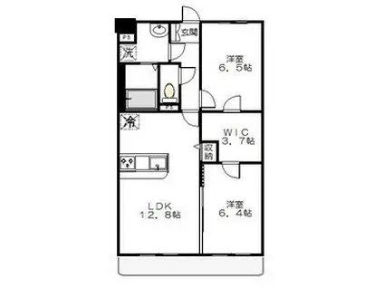 レジデンス カノン(2LDK/2階)の間取り写真