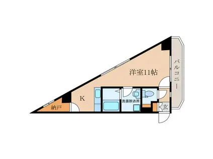 ホワイトスイート大浦(ワンルーム/9階)の間取り写真