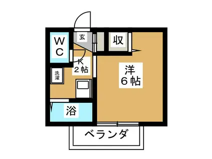 SRコーポB棟(1K/1階)の間取り写真