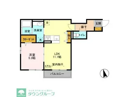 AXIS松戸(1LDK/3階)の間取り写真