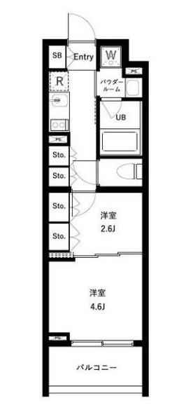 セジョリ高井戸(1DK/1階)の間取り写真