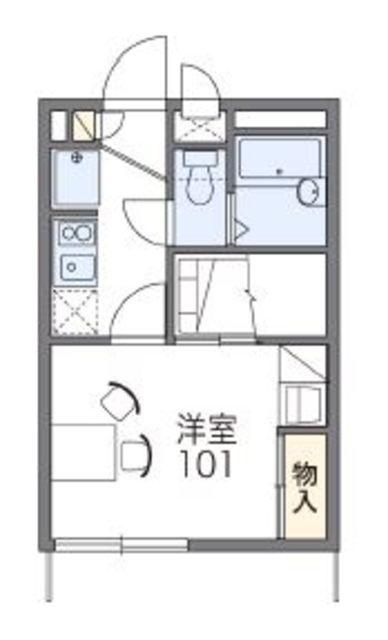 レオパレス城山(1K/2階)の間取り写真