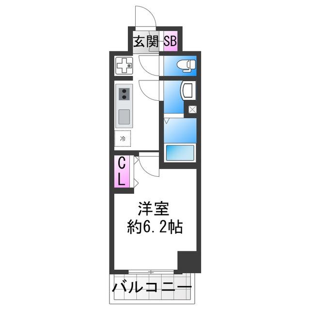 プレサンス天王寺デルニエ(1K/4階)の間取り写真