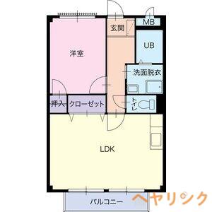SURPLUS TWO与八杁(1LDK/2階)の間取り写真