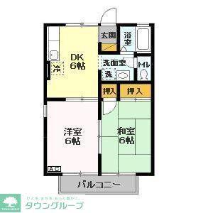 サンフォーラム(2DK/1階)の間取り写真