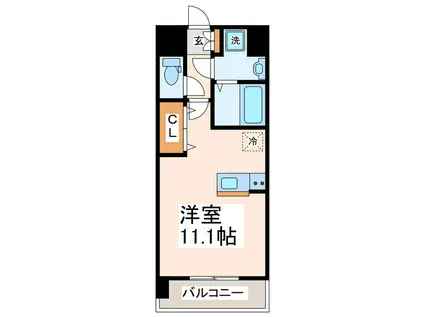 SQUARE元気の森公園(ワンルーム/2階)の間取り写真