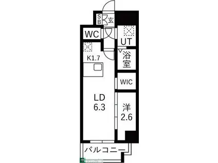 メイクスアート浄心(1LDK/9階)の間取り写真