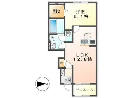 エヌ.プレスト III(1LDK/1階)の間取り写真