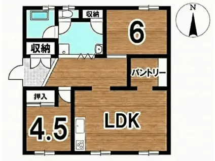 レンハス月丘(2LDK/3階)の間取り写真