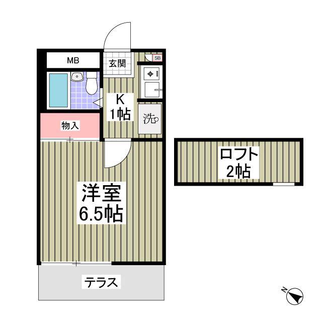 蕨第47レジデンス(1K/1階)の間取り写真