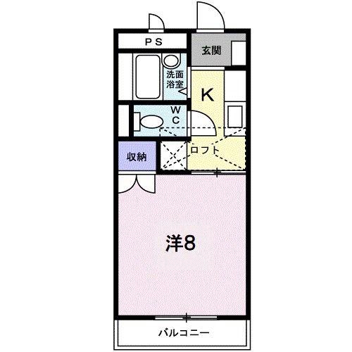 アーバン田代2(1K/1階)の間取り写真