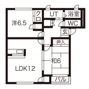 プラセール A棟(2LDK/1階)の間取り写真