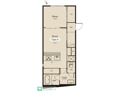 J-ARC道灌山(1LDK/3階)の間取り写真