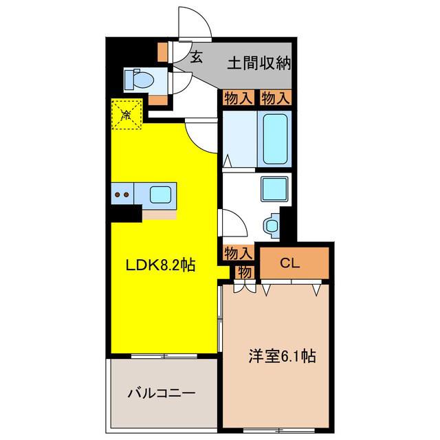 グランゼフィール(1LDK/1階)の間取り写真