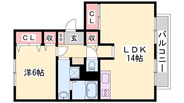 フレマリール双葉(1LDK/2階)の間取り写真