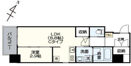 アヴァンティ祇園(1LDK/7階)の間取り写真