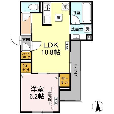 エスペリア栄町(1LDK/1階)の間取り写真