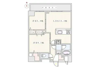 ETERVO MINOWA STATION FRONT(2LDK/5階)の間取り写真