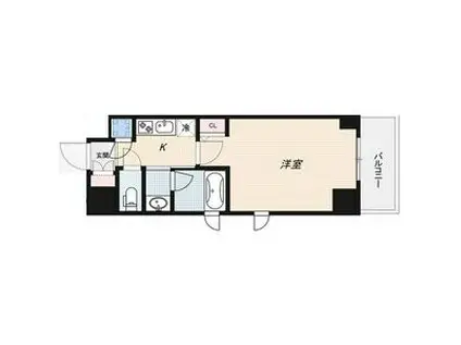 QCフラット北堀江(1K/10階)の間取り写真