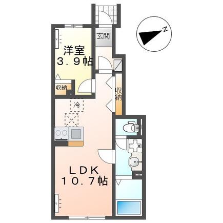 横倉アパート(1LDK/1階)の間取り写真