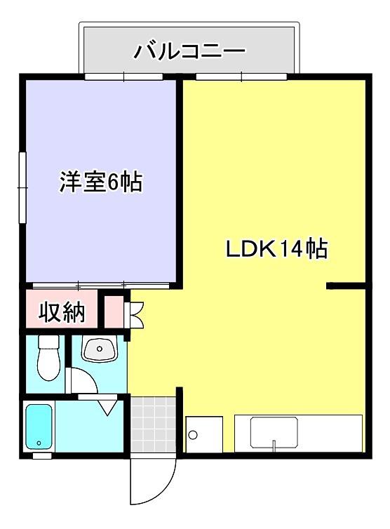 エステート松戸(1LDK/2階)の間取り写真