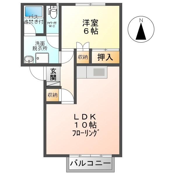 T・ハイツ上田原(1LDK/1階)の間取り写真