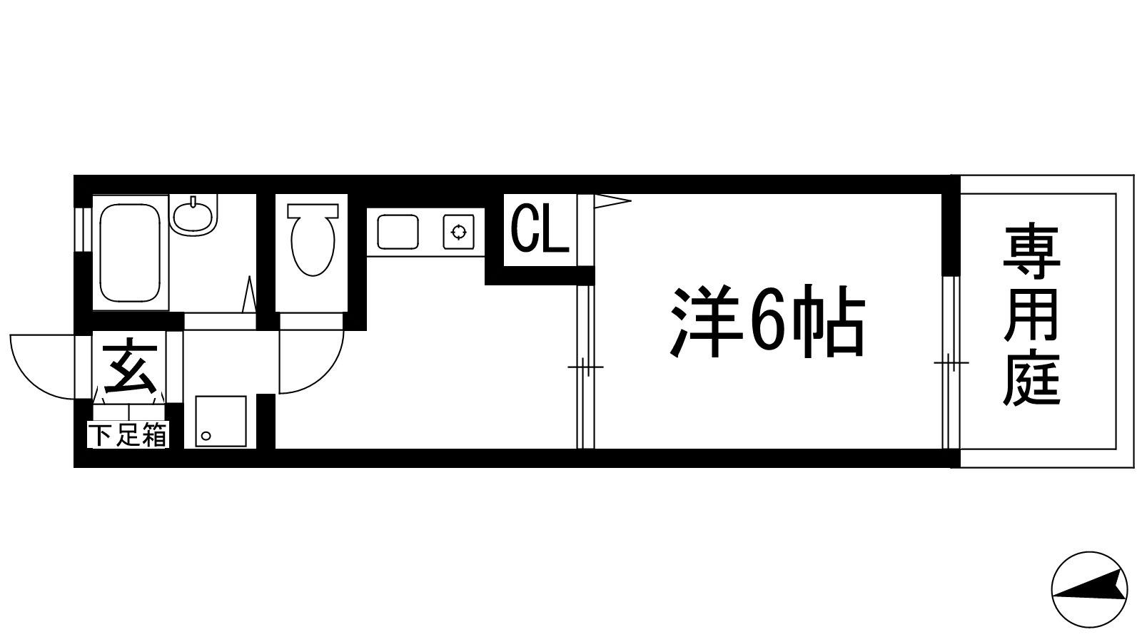 エステート小林(1K/1階)の間取り写真