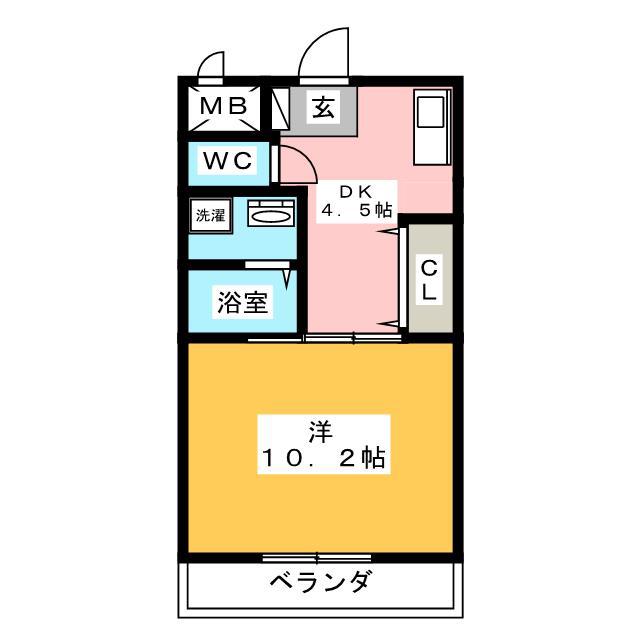 ANNEX 中津川(1DK/2階)の間取り写真