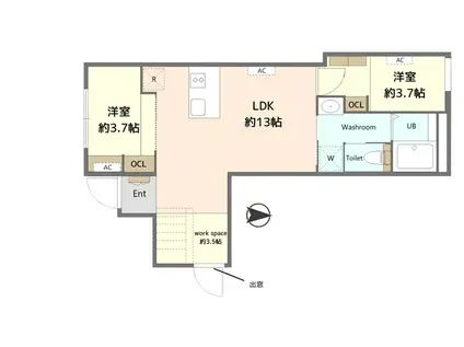 アドアストラ中野(1LDK/1階)の間取り写真