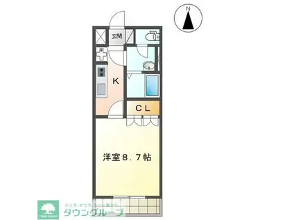 トモニーヒルズ(1K/1階)の間取り写真