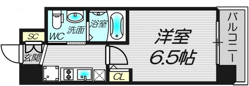 セレニテ福島プリエ(1K/10階)の間取り写真