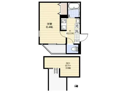 こもれびの邱(1K/3階)の間取り写真