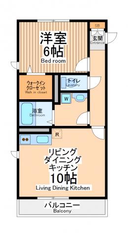プレヴェール南林間(1LDK/1階)の間取り写真