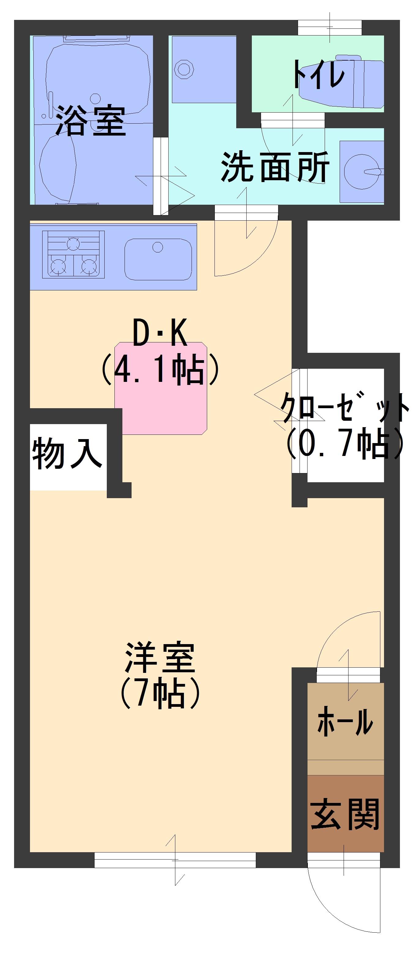 ジョイフル大塚(1K/1階)の間取り写真