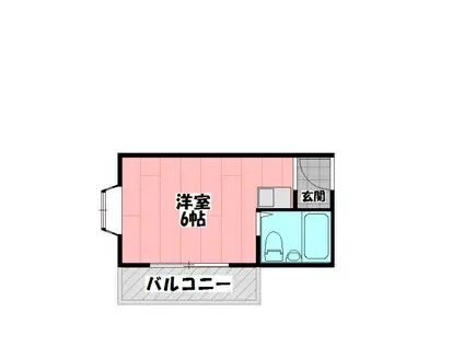 本町ハイツ(ワンルーム/3階)の間取り写真