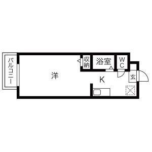 名古屋インターマンション(1K/2階)の間取り写真