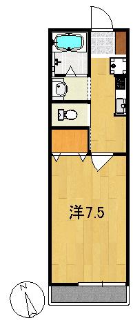 ベイサイドプレイス(1K/1階)の間取り写真