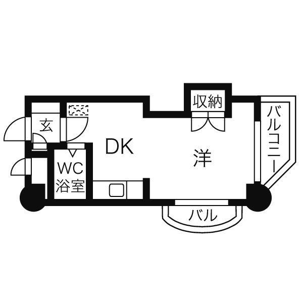 OMレジデンス円山(1DK/7階)の間取り写真