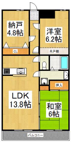 グレースコート(2SLDK/3階)の間取り写真