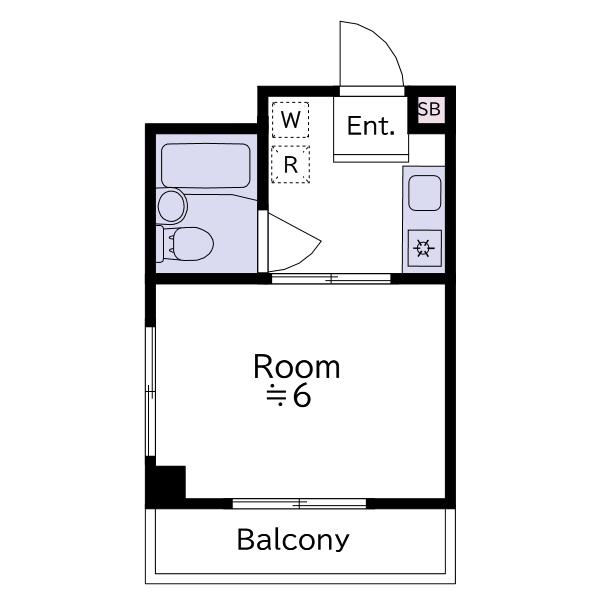 ペアレフルカワ(1K/2階)の間取り写真