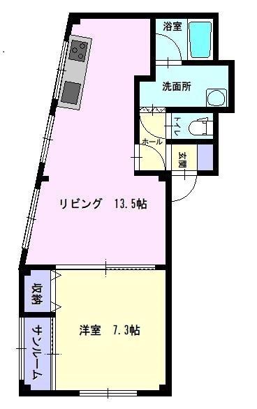NONNON(1LDK/2階)の間取り写真