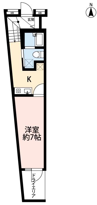 HT RESIDENCE(1K/B1階)の間取り写真
