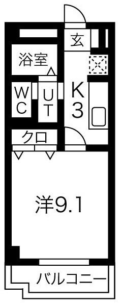 トミヨシロンハイツ(1K/2階)の間取り写真