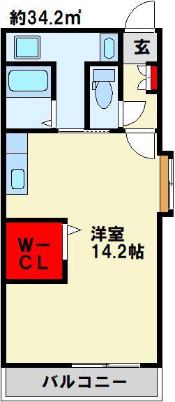 ウイングス片野I(ワンルーム/8階)の間取り写真