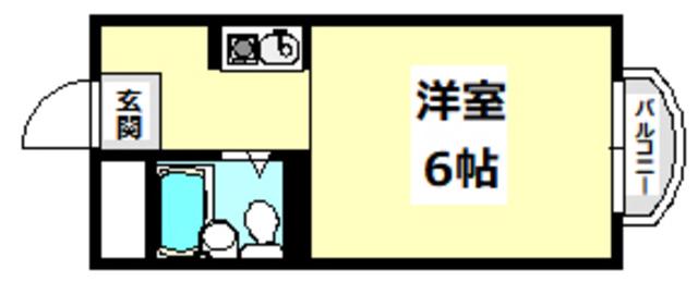 リブ山手(ワンルーム/2階)の間取り写真