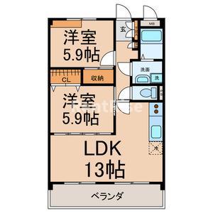 リヴェール ドミール(2LDK/1階)の間取り写真