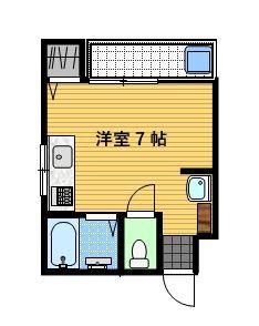 サンシャイン西山通(ワンルーム/2階)の間取り写真