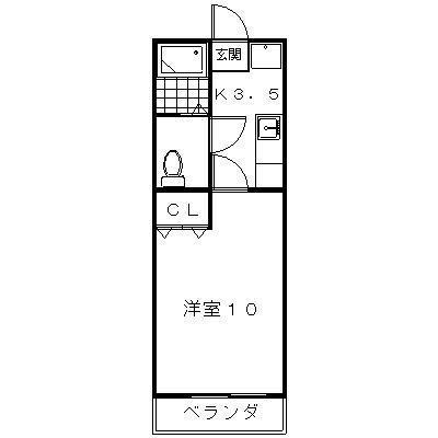 ネアロス(1K/1階)の間取り写真
