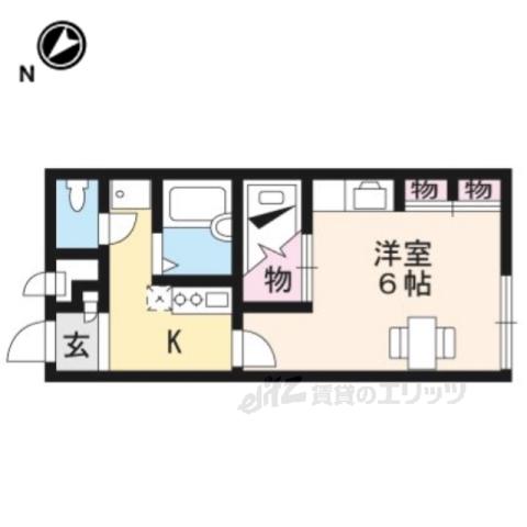 レオパレス五個荘(1K/2階)の間取り写真